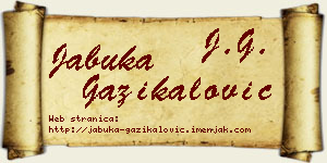 Jabuka Gazikalović vizit kartica